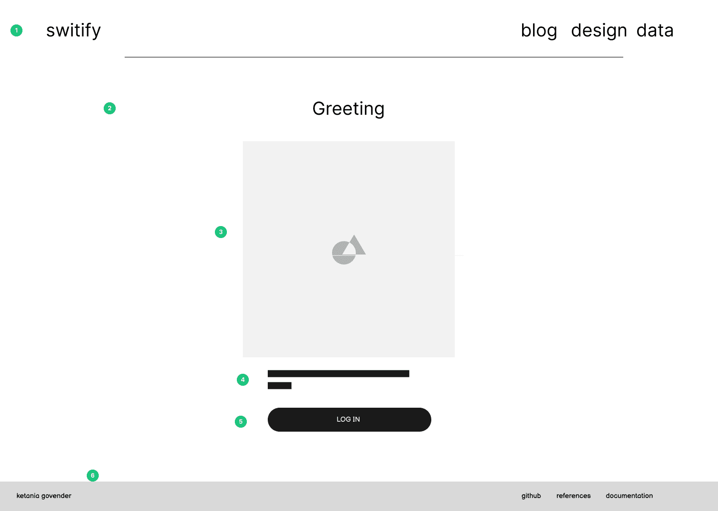 Wireframes for the homepage of Switify