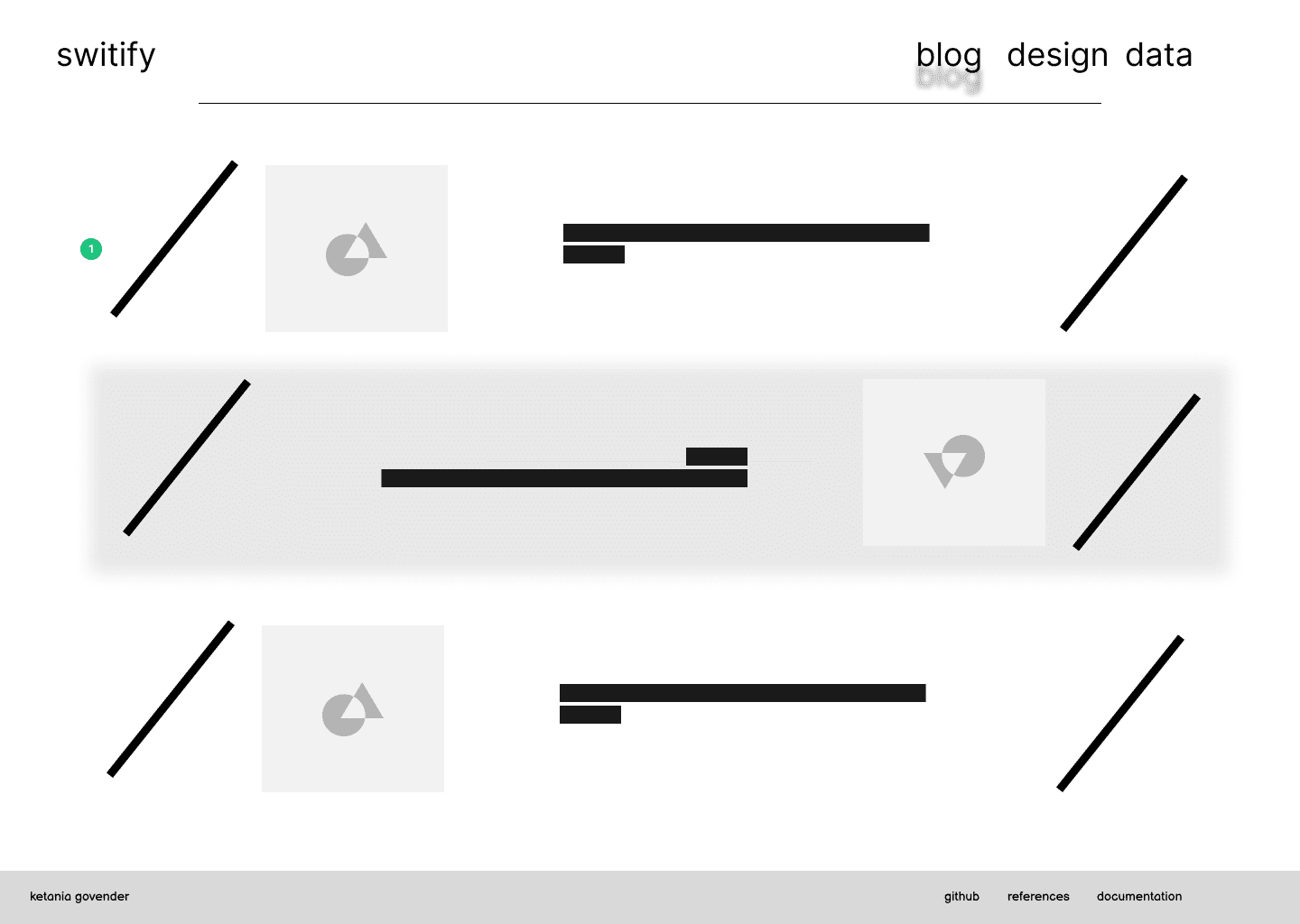 Wireframes for the homepage of Switify