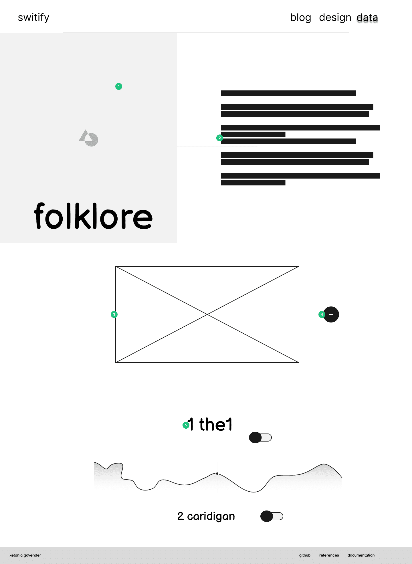 Wireframes for the homepage of Switify