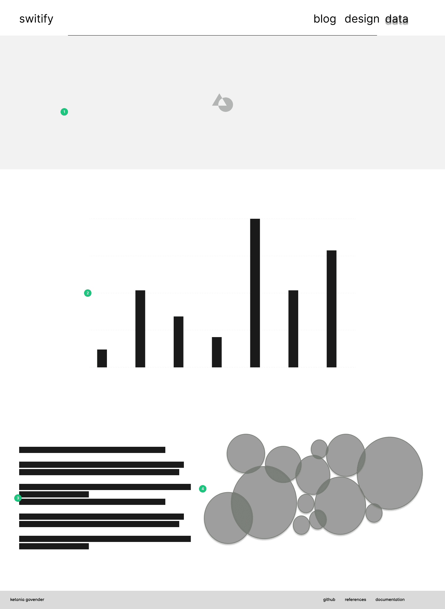 Wireframes for the homepage of Switify